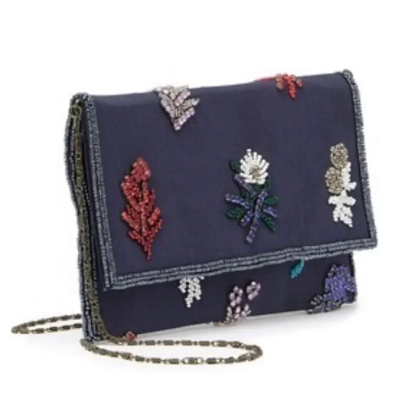 G-Lish Handbags - G-Lish Navy Beaded Clutch